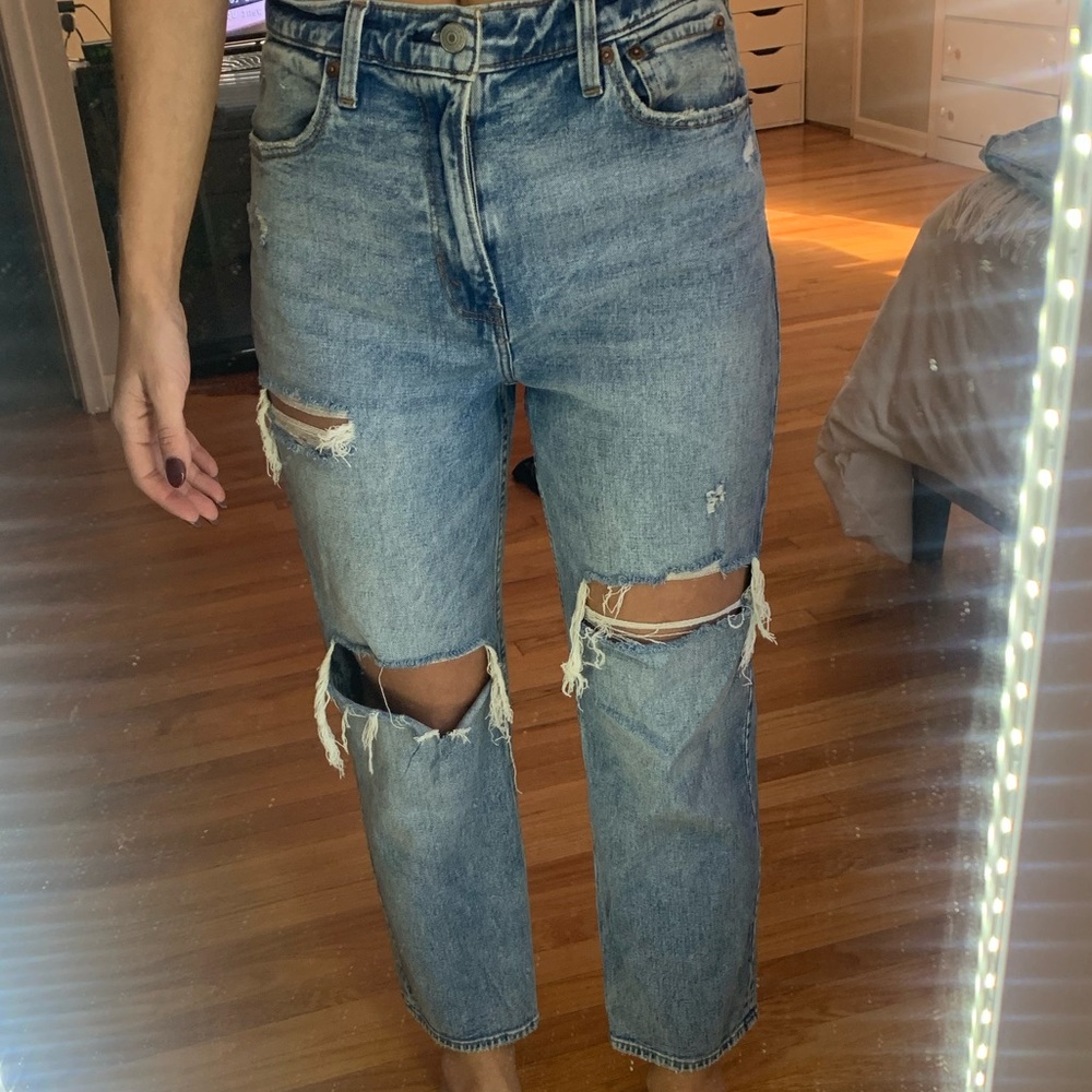 Abercrombie Curve Love Ultra High Rise Straight Jeans